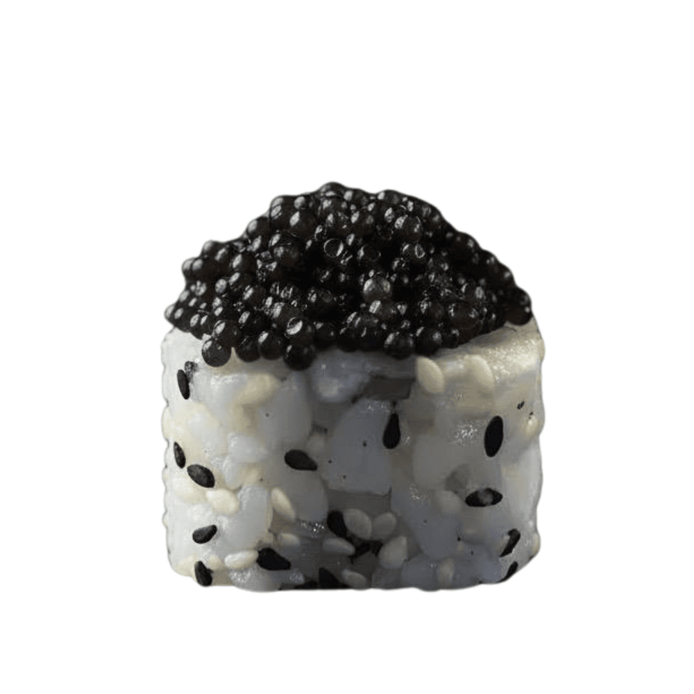 Uramaki Caviar 1 Uni - Uramaki de Salmão com pepino e caviar de esturjão.