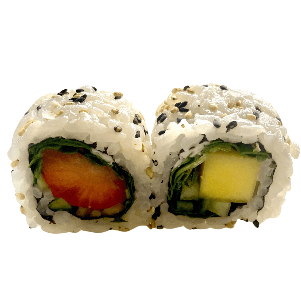 Uramaki Veggie 8 Peças - Rolo com Arroz por Fora ( com frutas da época) 8 peças
