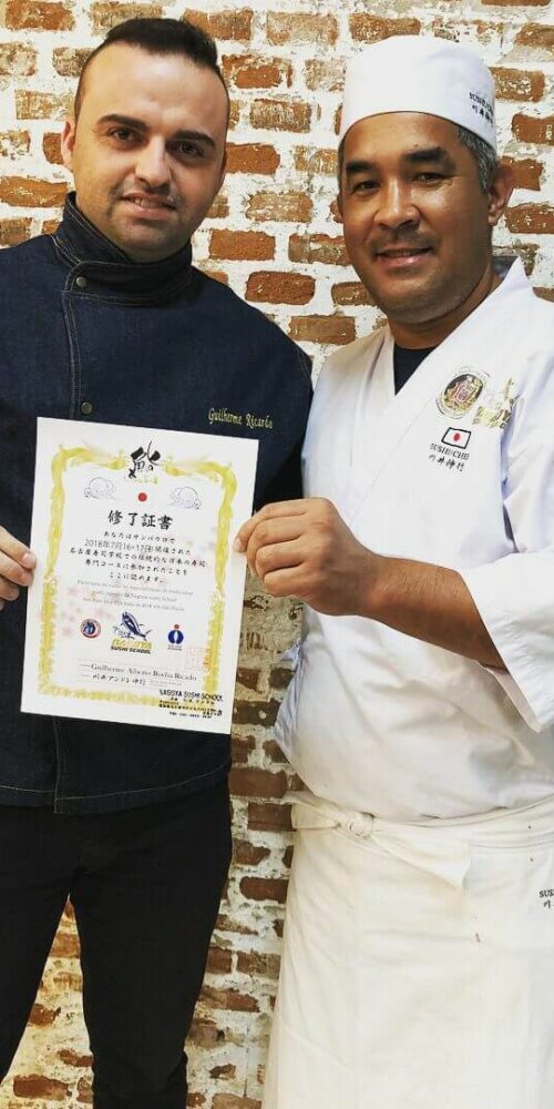 chef Guilherme Ricardo fazendo especialização da gastronomia japonesa